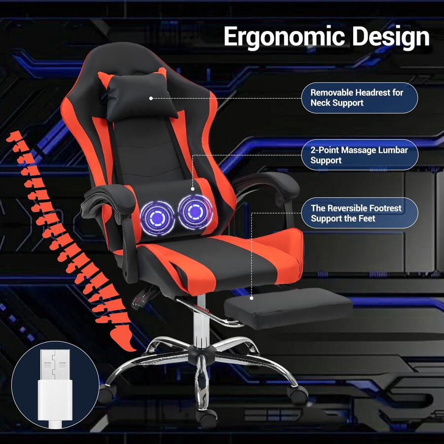 Gaming Chair With Massage Lumb - đánh giá và giá Video Games